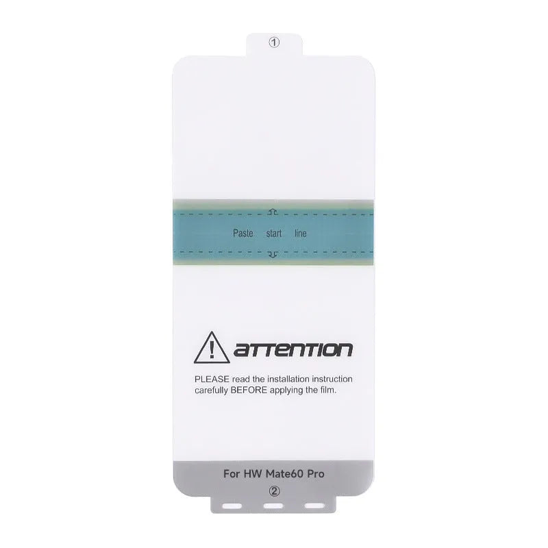 Huawei Mate60 TPU screen protector film with anti-fingerprint coating and installation tools.