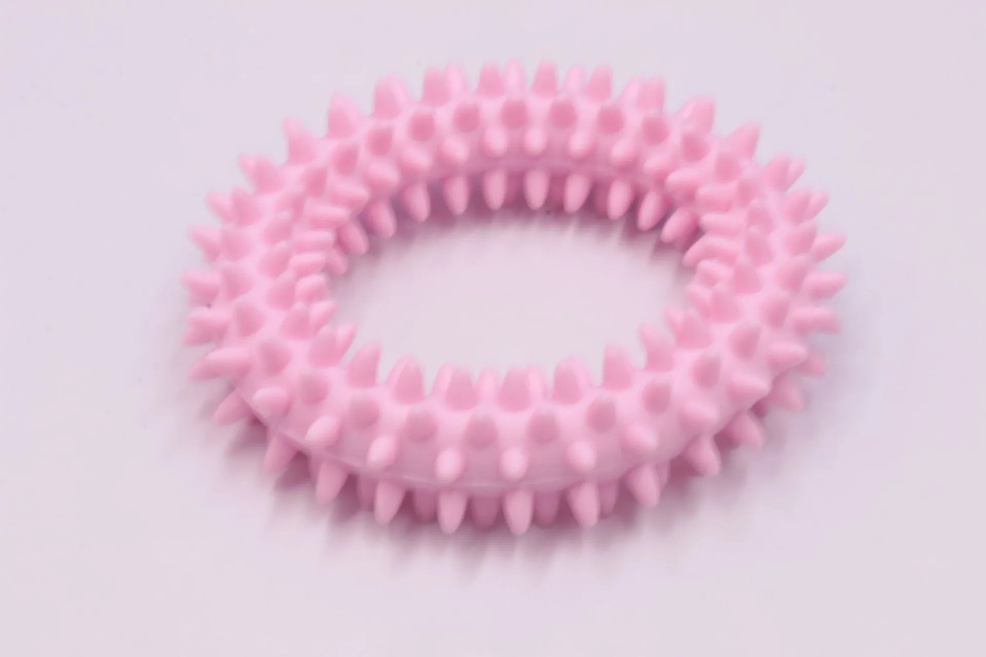 TPR spiky circle ring dog chew toy in selected colour, 9.5cm diameter