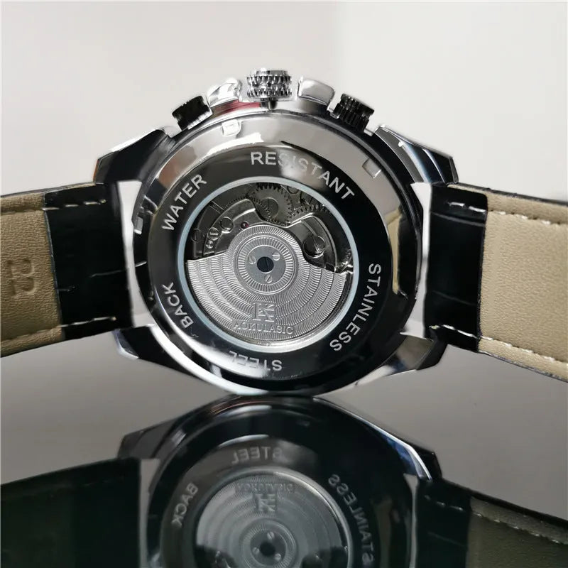 Automatic mechanical men's watch with 12mm thickness in multiple colour case and dial combinations