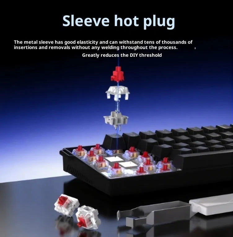 Ajazz NK61 red switch wired mechanical keyboard with ABS keycaps and compact 61-key layout