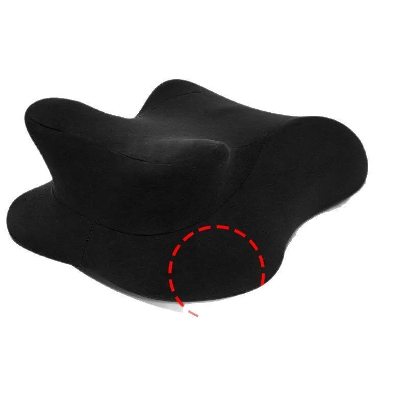 Memory foam kneeling pillow cushion in black with spliced design, 65x50x23cm size