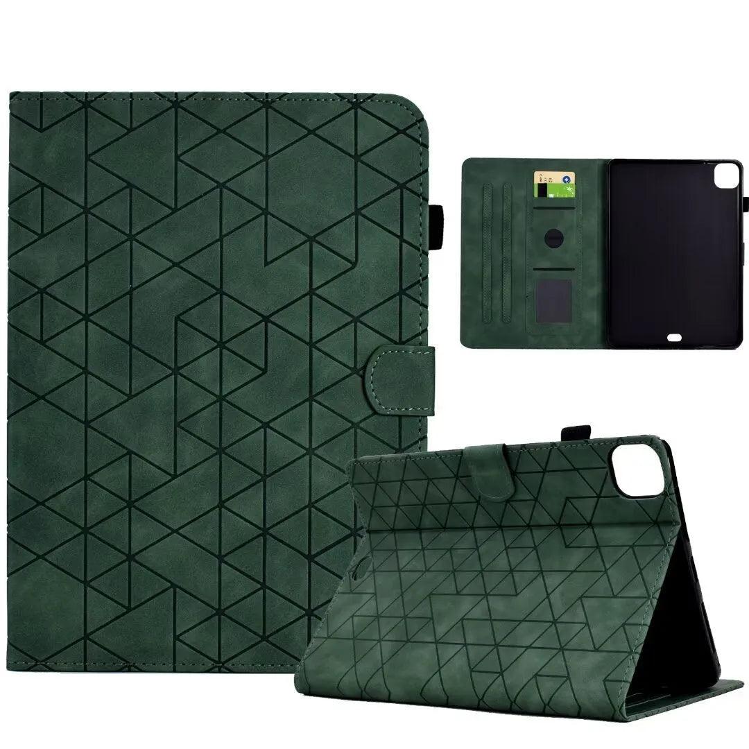 iPad leather case with diamond frosted finish and built-in card holder for iPad Pro 11
