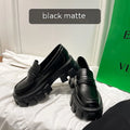 British style wide fit patent leather loafers with rubber sole in matte finish