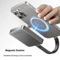 Grey ultra-thin magnetic mobile SSD external hard drive with magnetic ring and C to C cable