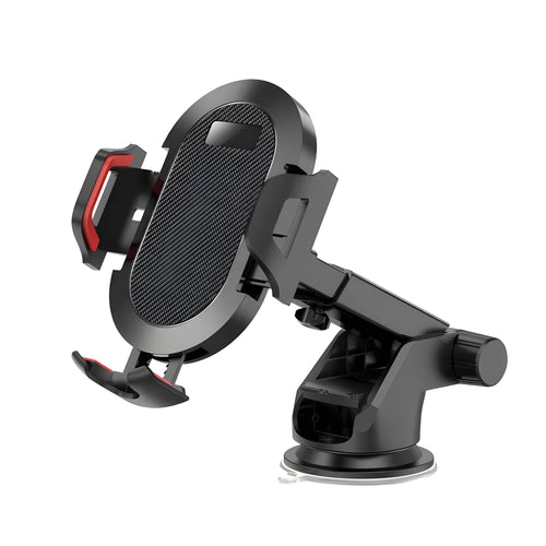 Auto lock car phone holder mounted on vehicle air vent holding smartphone
