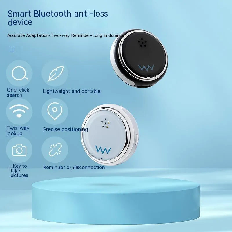 Bi-directional anti loss locator in black with silicone strap, USB charging port, and 10 metre range for children and pets