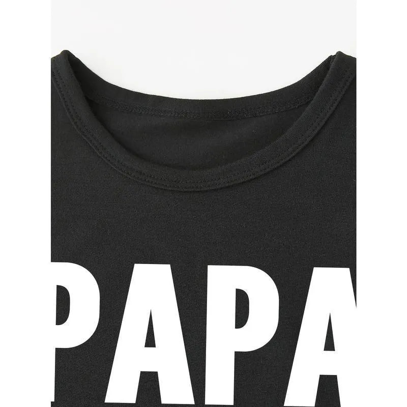 Black pure cotton short sleeve t-shirt for boys with European and American print style on white background