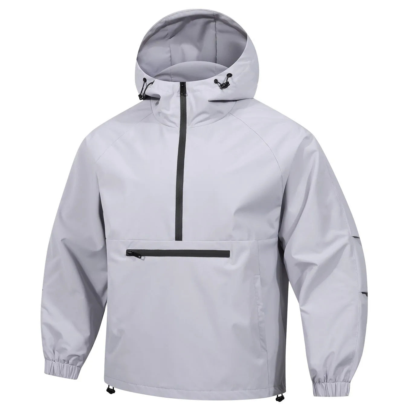 Men's loose half-zip hooded corduroy sweater jacket in Korean style with rabbit fur composition