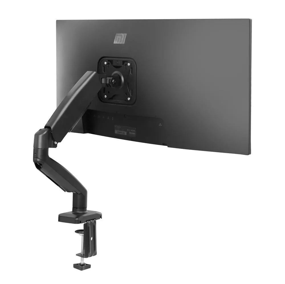 Black rotating telescopic LCD screen bracket showing height adjustment and rotation mechanism