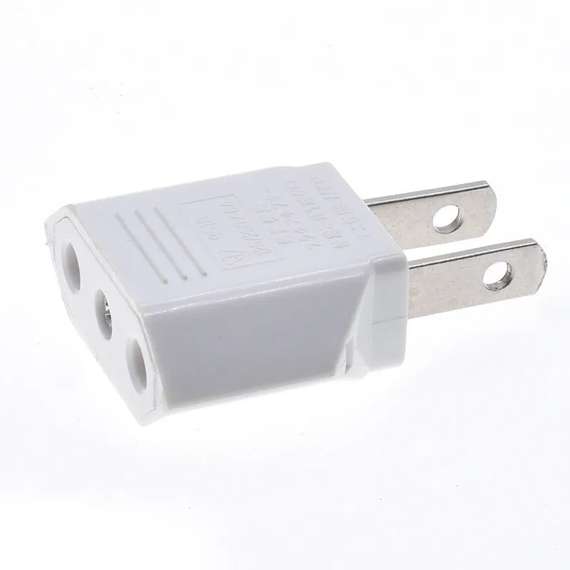 European to American conversion plug all-copper 2-hole adapter in black and white