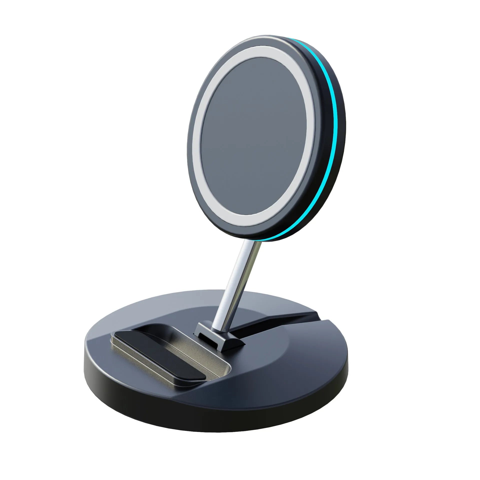 Apple-compatible magnetic wireless charger folding stand for iPhone 12 with 3-in-1 design