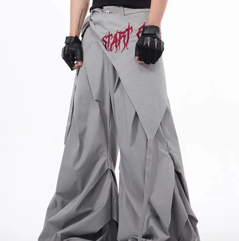 Boys summer wide-leg trousers in Korean style showing black and grey colour options