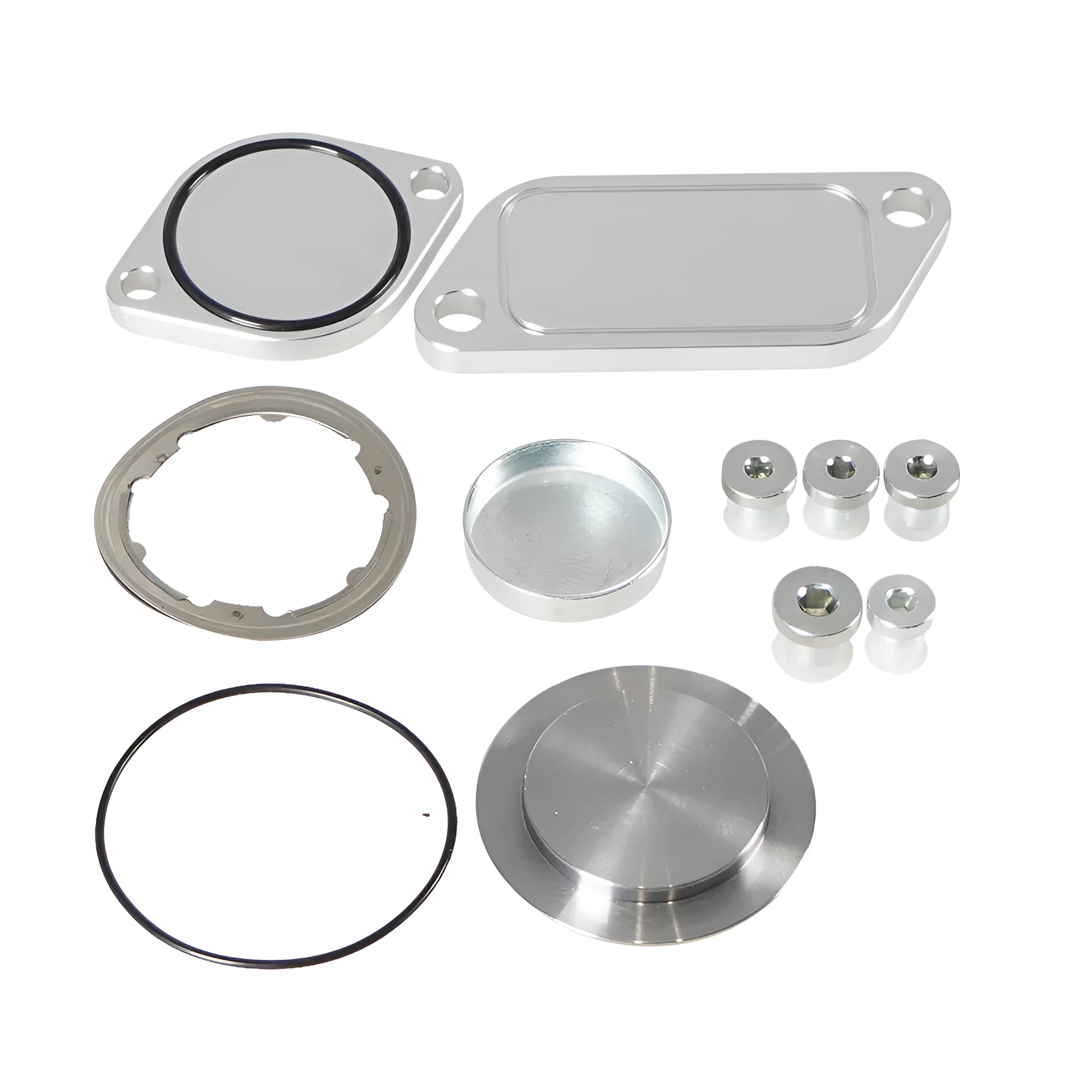 Silver aluminium alloy automotive valve cover replacement set