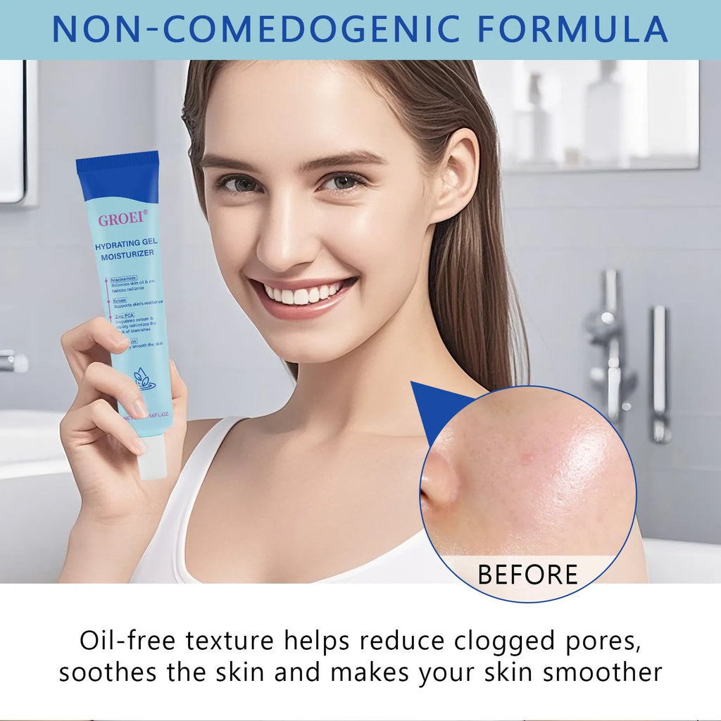 50ml moisturising facial gel pot with hyaluronic acid for skin hydration