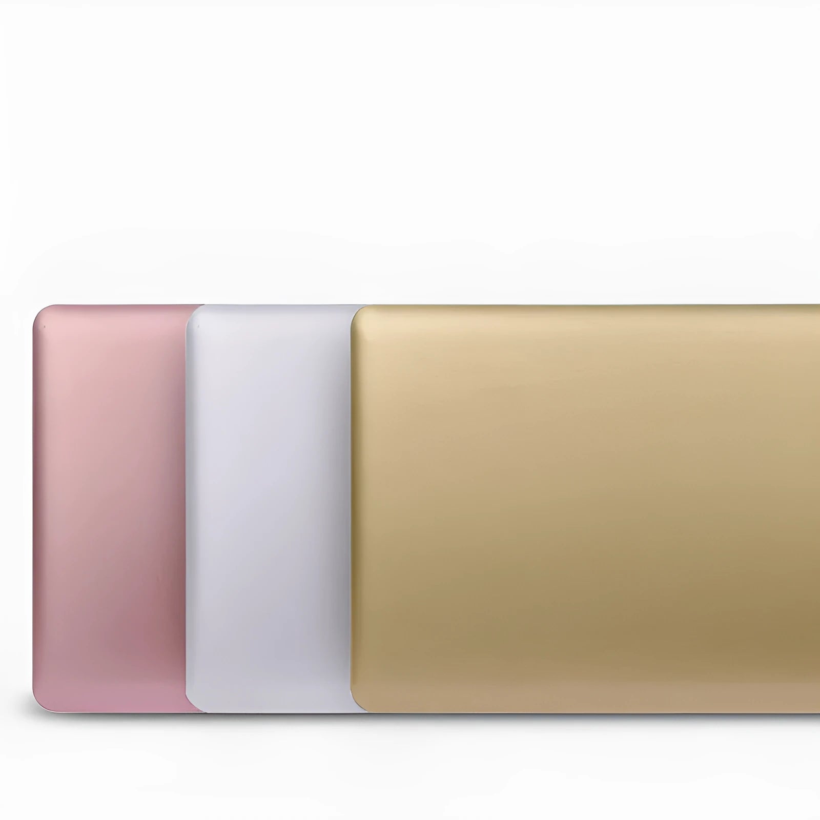 Metal protective shell for MacBook Pro 13 inch in rose gold, showing ultrathin cover on laptop