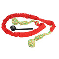 Braided cotton dog tug of war rope toy in black colour with handle sections