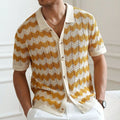 Short sleeve summer sweater with hollow jacquard corrugated flocking design in Tencel fabric