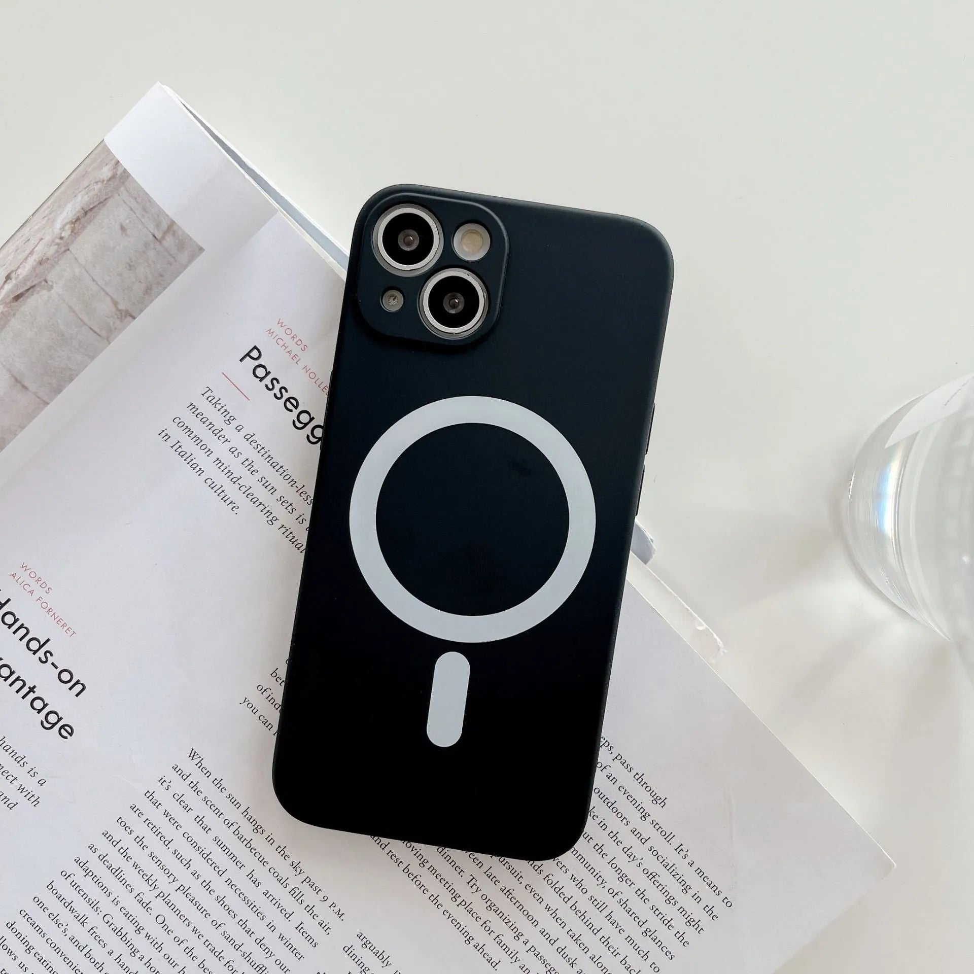 Magnetic TPU phone case for iPhone 14 Pro Max showing back with camera cutout