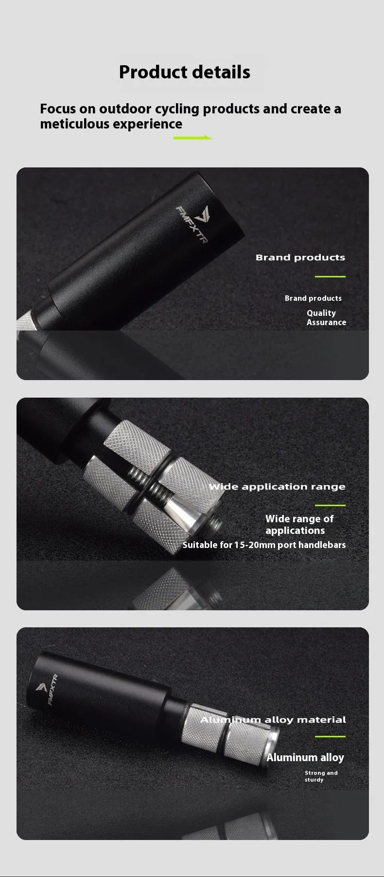 Pair of aluminium alloy handlebar extension rods showing folding mechanism and adjustable length