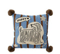 Cotton cartoon anime cushion pillow in blue, brown, or white on sofa