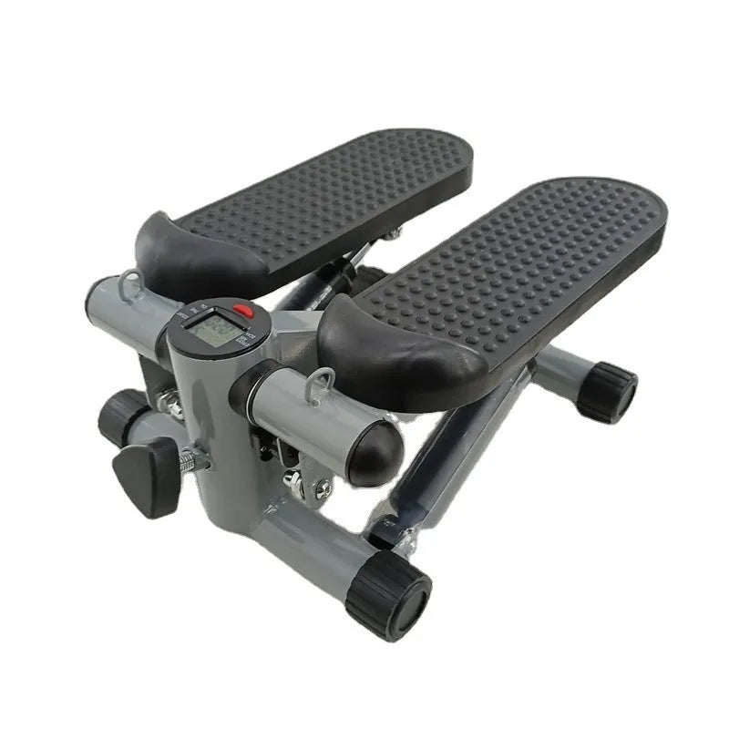 Silver grey hydraulic mini treadmill with pedal machine for home fitness workouts