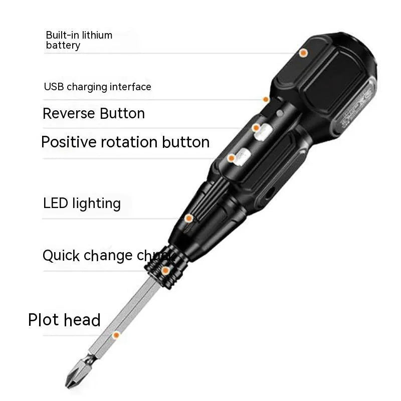 Black and blue alloy steel straight handle 36V electric screwdriver