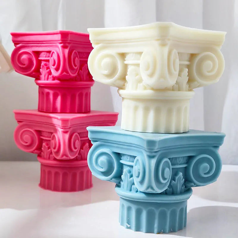Silicone Roman pillar mould for candle making and craft decoration