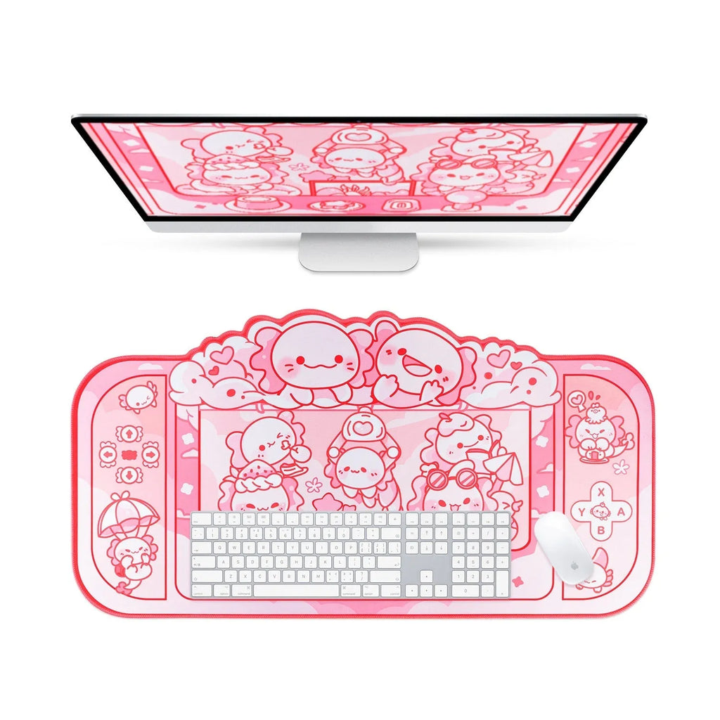 Hexagonal dragon crane machine patterned large gaming mouse pad measuring 75 by 40cm
