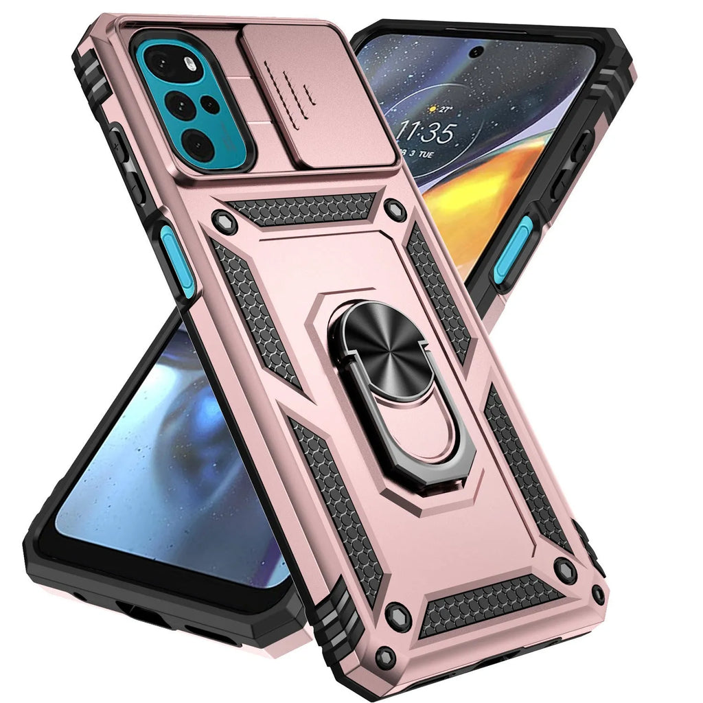 Drop-resistant phone case for Redmi Note 13 Pro with bracket and magnetic suction, black colour