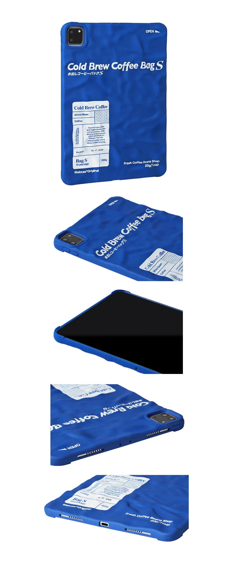 Flat soft blue TPU protective shell for iPad with multiple size options including 11 inch and 7.9 inch