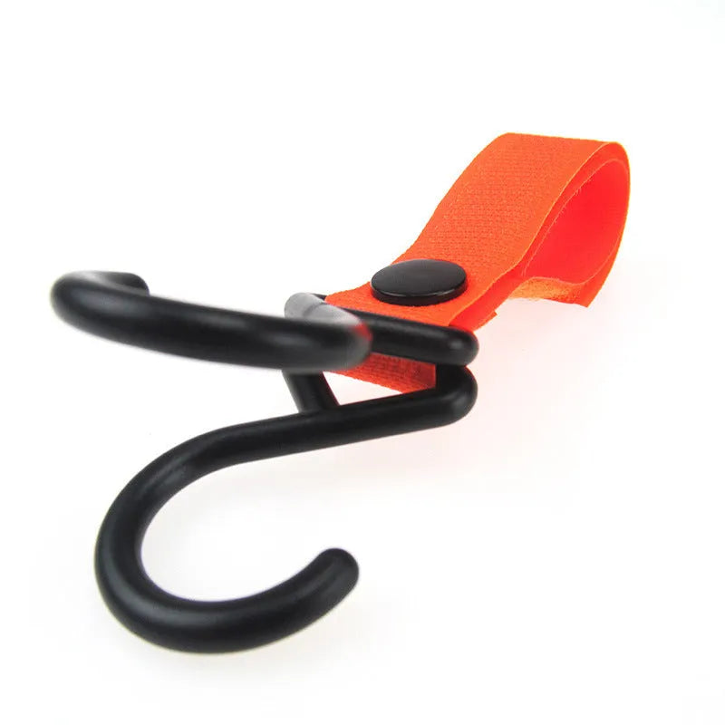 Nylon luggage velcro hook showing multiple colour options against travel bag background