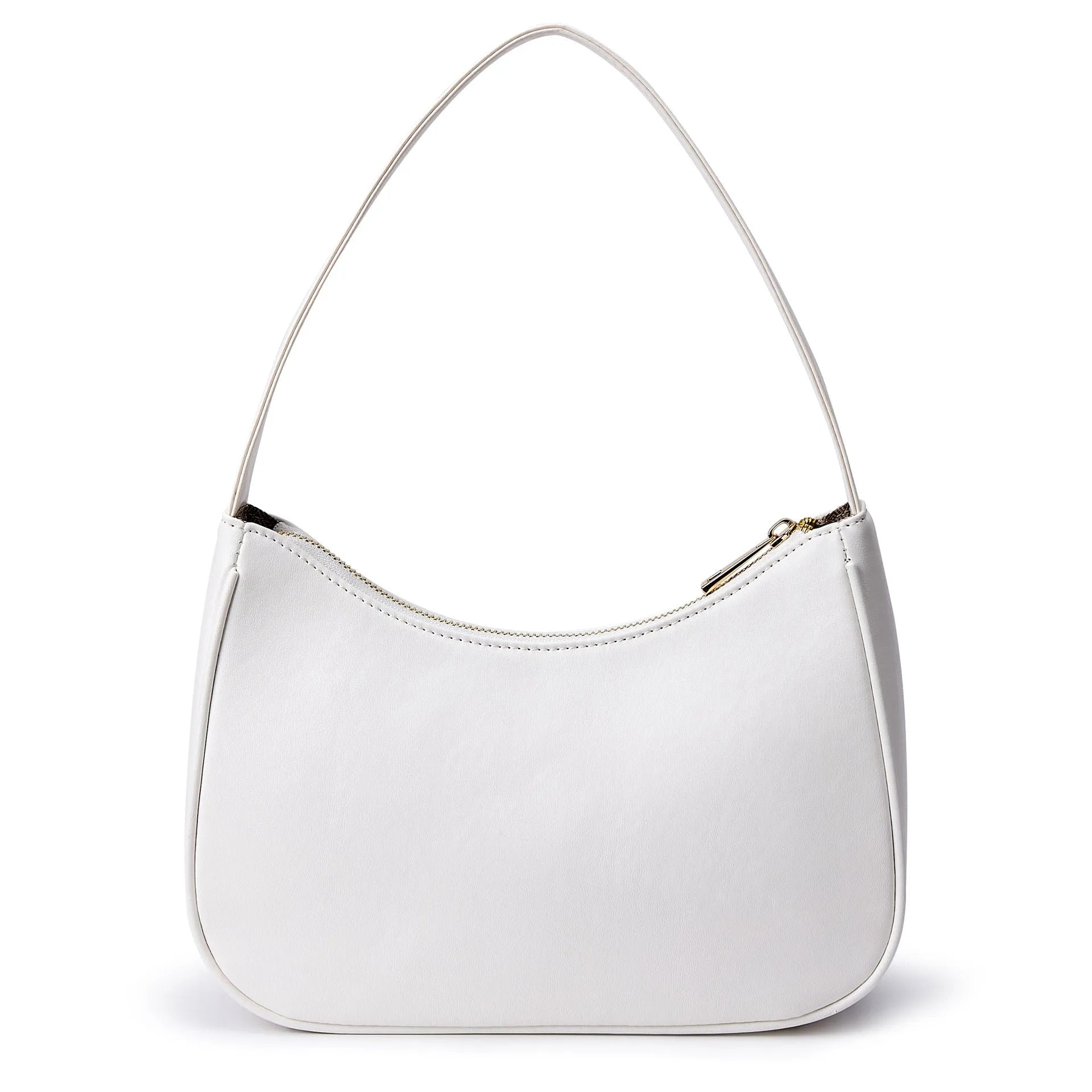 Simple retro waterproof PU shoulder bag with adjustable strap in apricot colour.