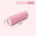 A black EVA foam roller for fitness and muscle recovery, shown next to a grey and pink version.