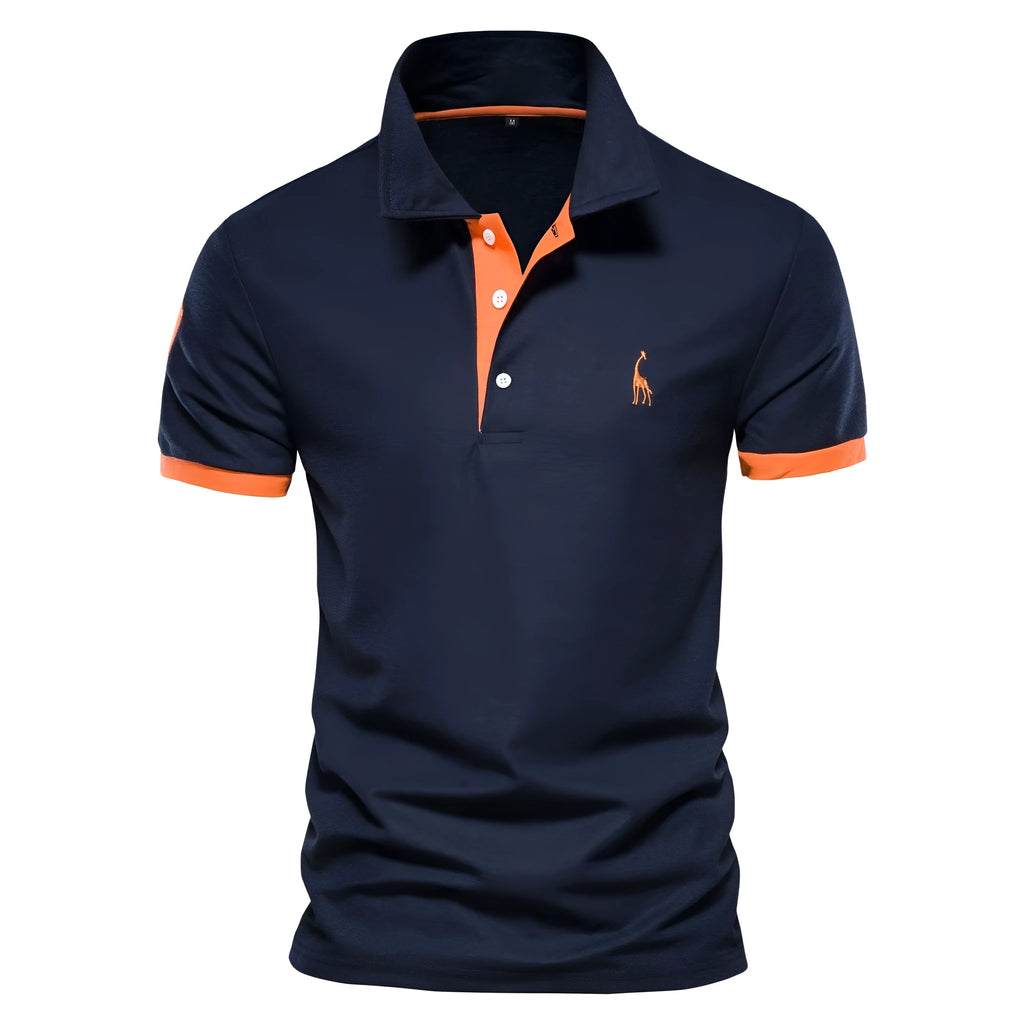 Men's slim fit short sleeve t-shirt with embroidered deer design on chest in multiple colour options