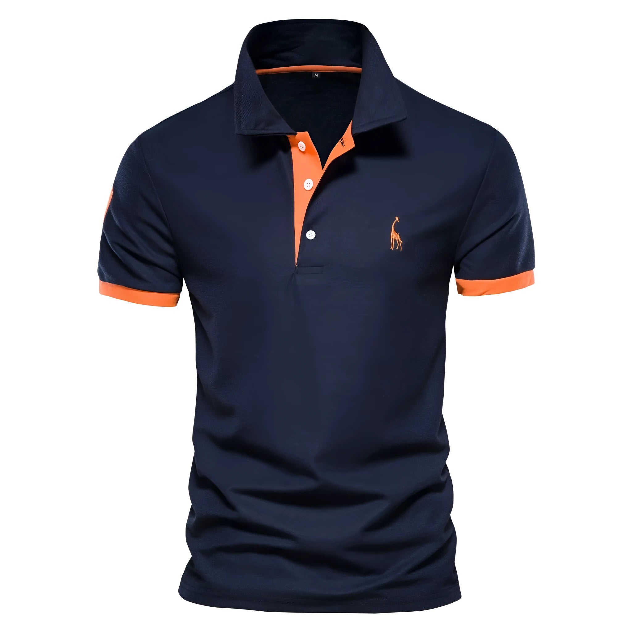 Men's slim fit short sleeve t-shirt with embroidered deer design on chest in multiple colour options