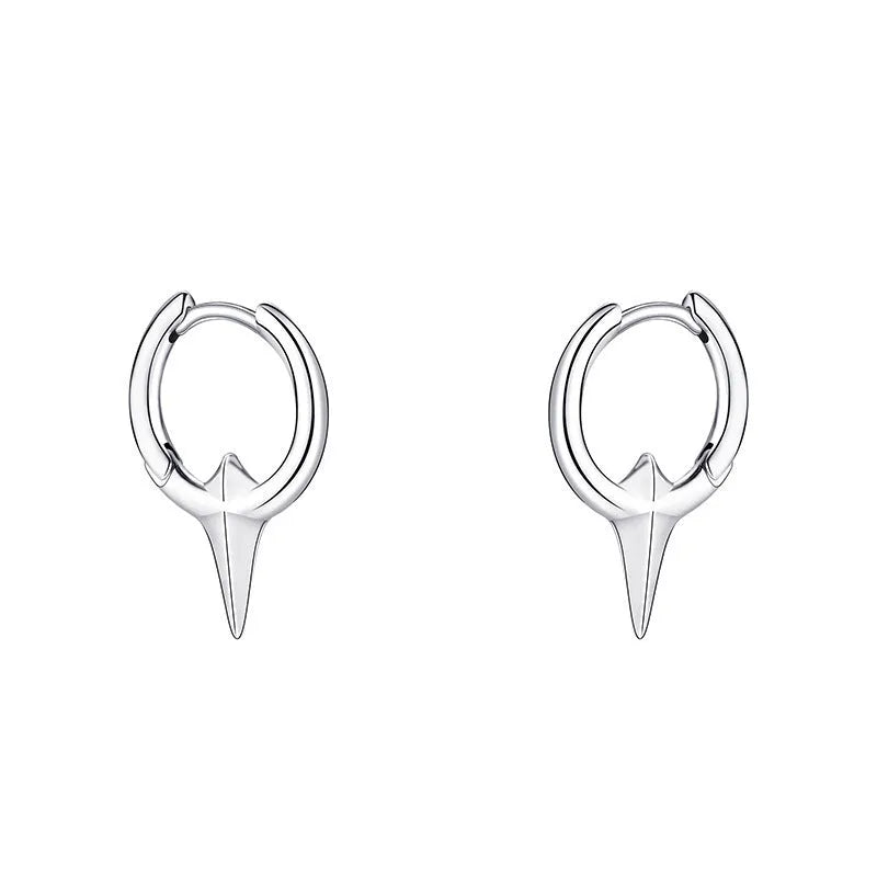Women's geometric star-shaped ear clip earrings with a copper white gold electroplated finish.
