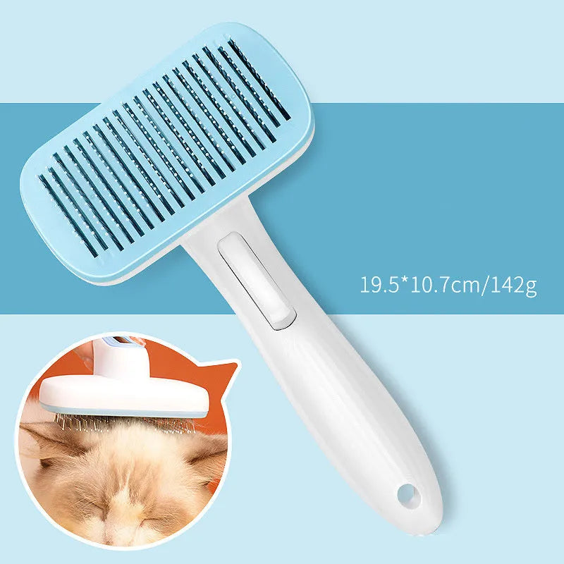 Automatic pet grooming comb with one-click hair removal in four colour options for cats and dogs
