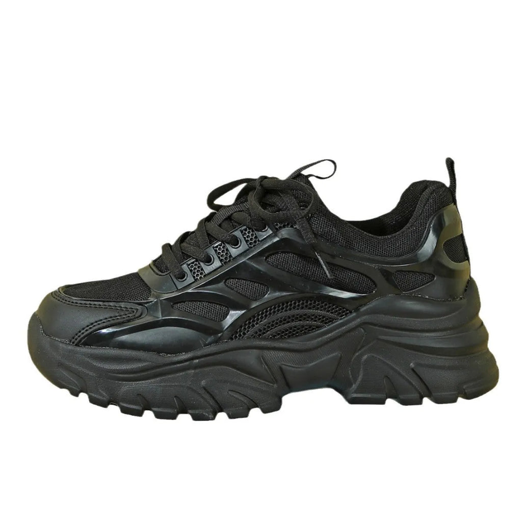 Thick bottom height increasing breathable leisure sneaker in 9229 white with PU mesh upper and MD sole