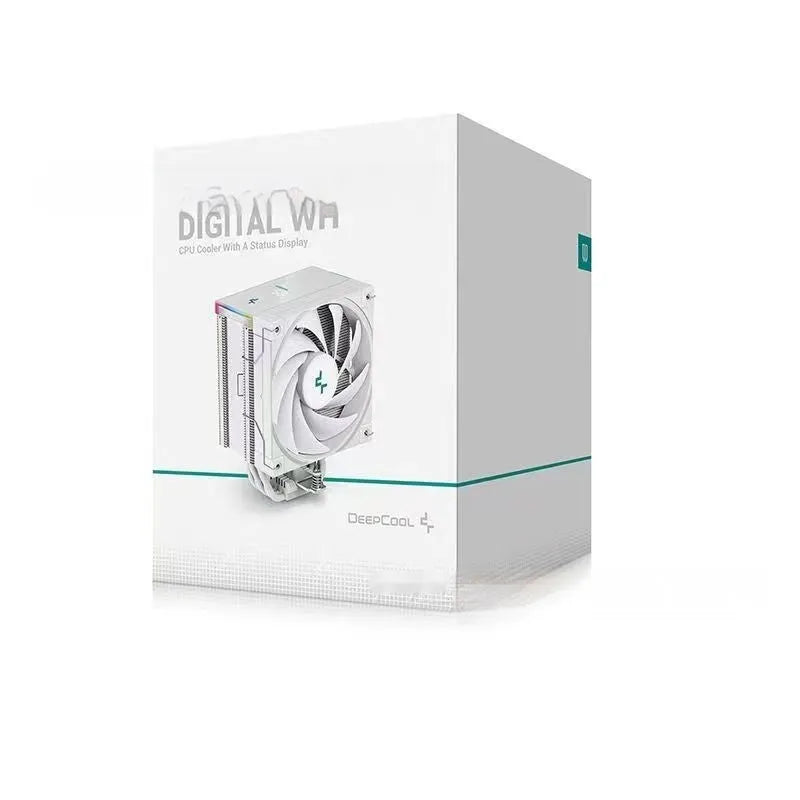 Twin tower CPU air cooler heat sink with copper-aluminium composite construction and digital display