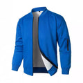 Men's loose fit cotton knitted jacket in business casual style available in black blue grey