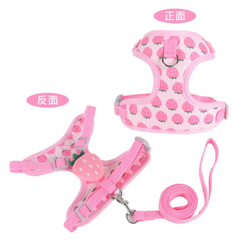 Reflective vest-style dog walking lead with chest strap in avocado colour for small dogs