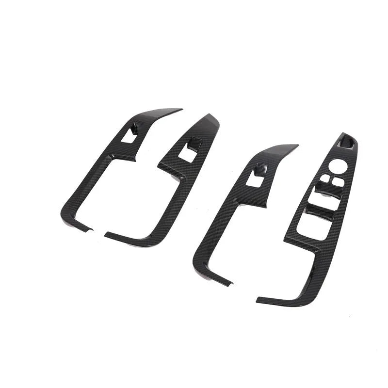 Black ABS plastic centre console decoration panel for 2019 BMW X5 interior.