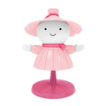 Brown scarecrow cartoon small night lamp on bedside table with USB cable