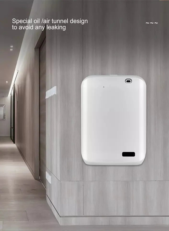 White wall mount essential oil diffuser with 150ml capacity and smartphone APP control interface