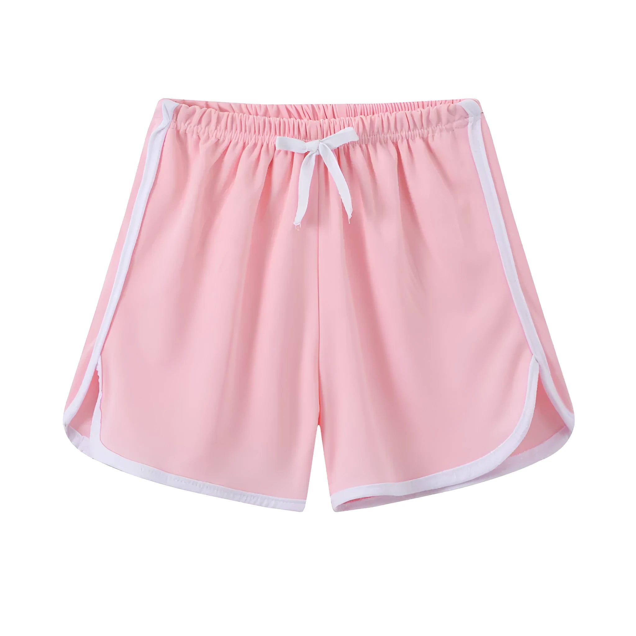 Children's casual polyester shorts in assorted colours and prints like pineapple, kitten, and stripes for beach wear.