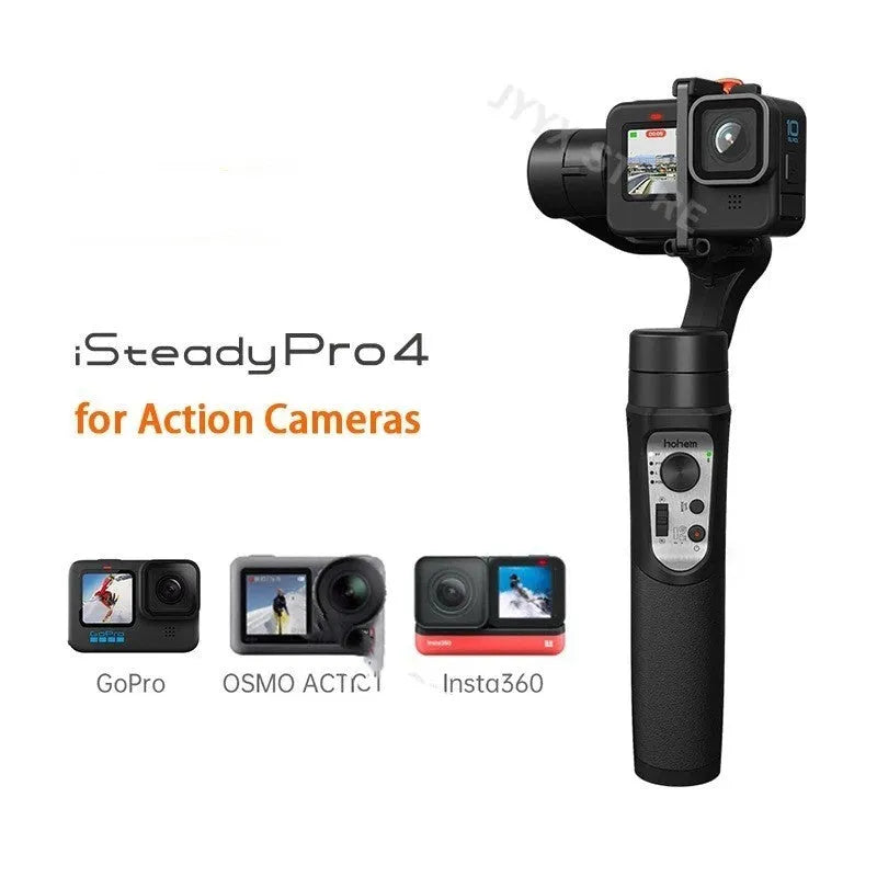 Hohem handheld gimbal anti-shake stabiliser for action cameras with mini tripod and storage bag