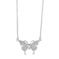 Gold titanium steel butterfly necklace with magnetic clasp and twisted chain