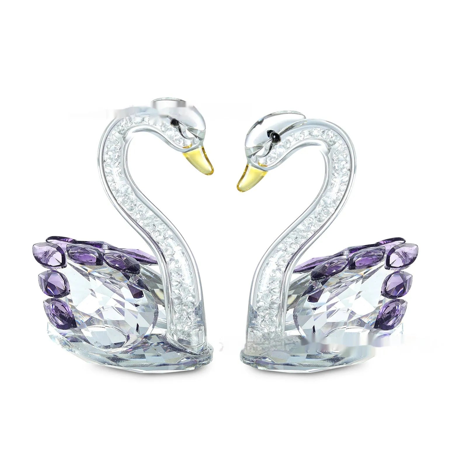 Crystal swan desktop decoration in modern minimalist style with colour options
