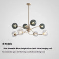 Modern Nordic living room chandelier with green clear glass shades and adjustable hanging length