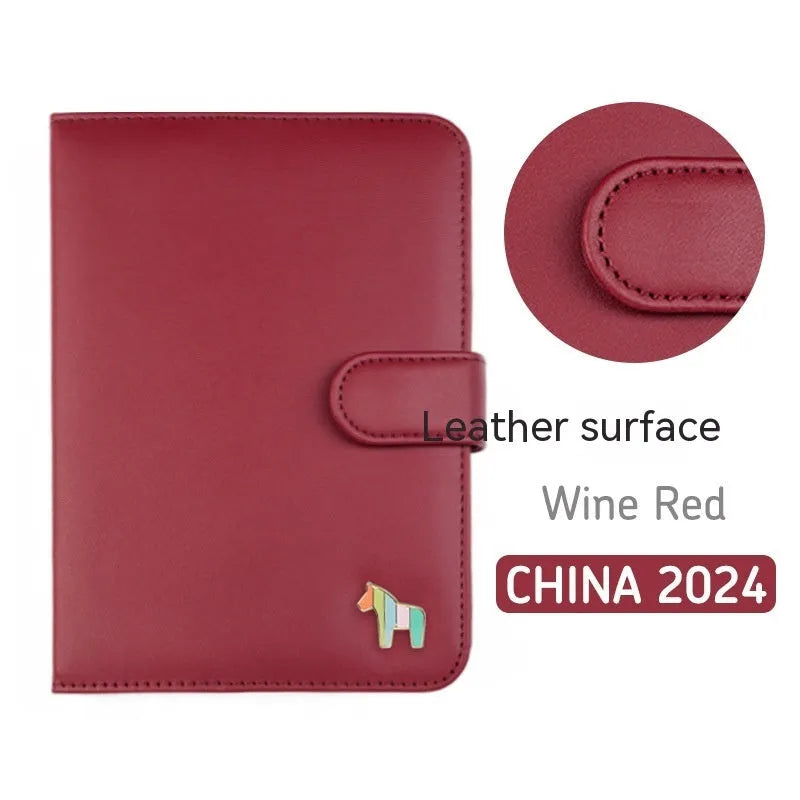 Leather cover schedule book open showing daily planning pages with 164 x 120mm dimensions
